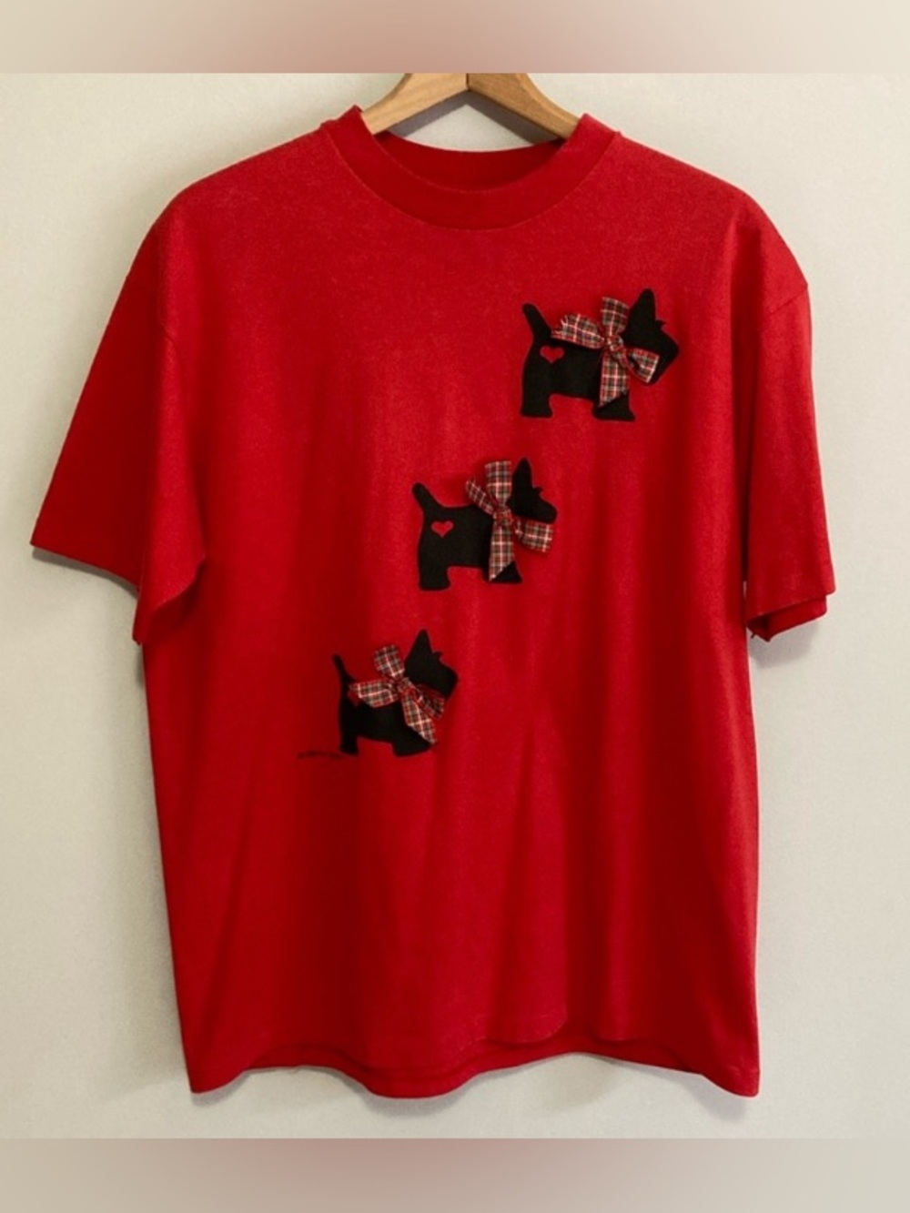 Vintage 1988 Vicki Melhart Scotty Dog T-shirt, extra large, crewneck, oversized